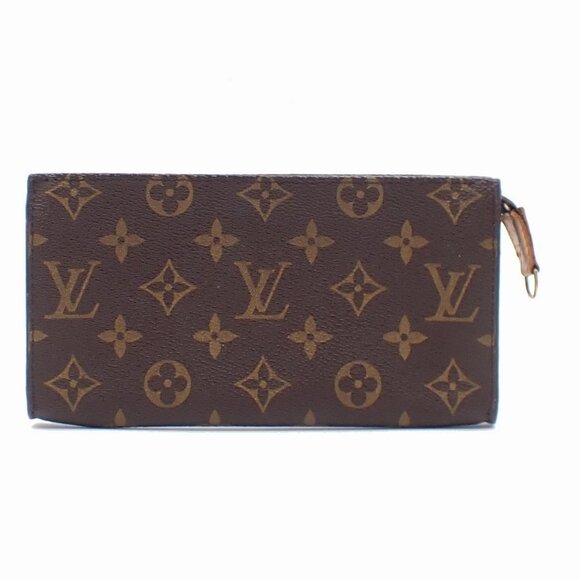 LOUIS VUITTON LV Logo Bucket GM Pouch Bag Monogram Leather Brown Gold 05CA007 - Picture 1 of 16